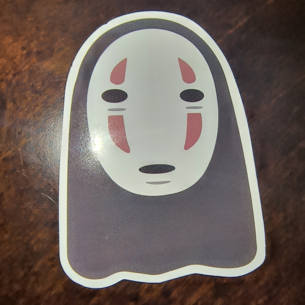 No-Face Studio Ghibli Inspired Sticker - White, Black, Red